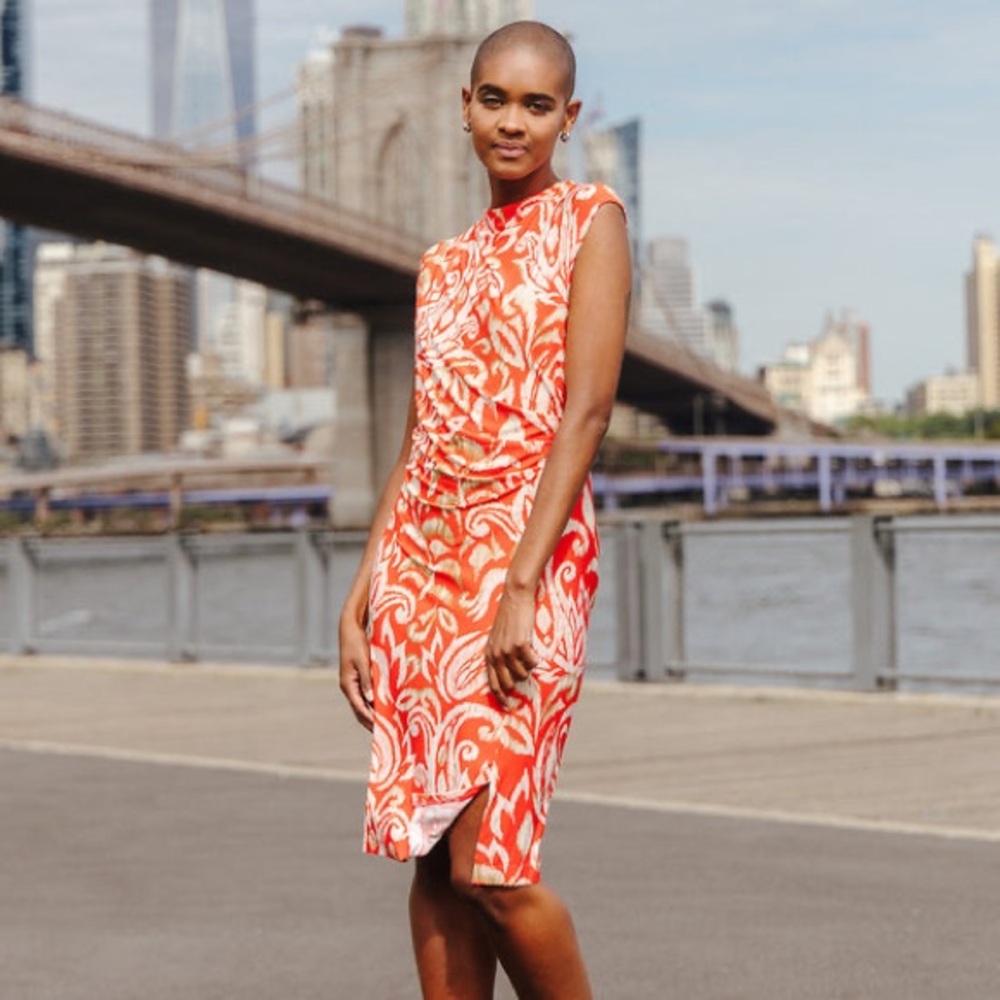 Clara Sunwoo Butter Knit - Side Slit Midi Dress - Paisley Lotus - Picture 7 of 16